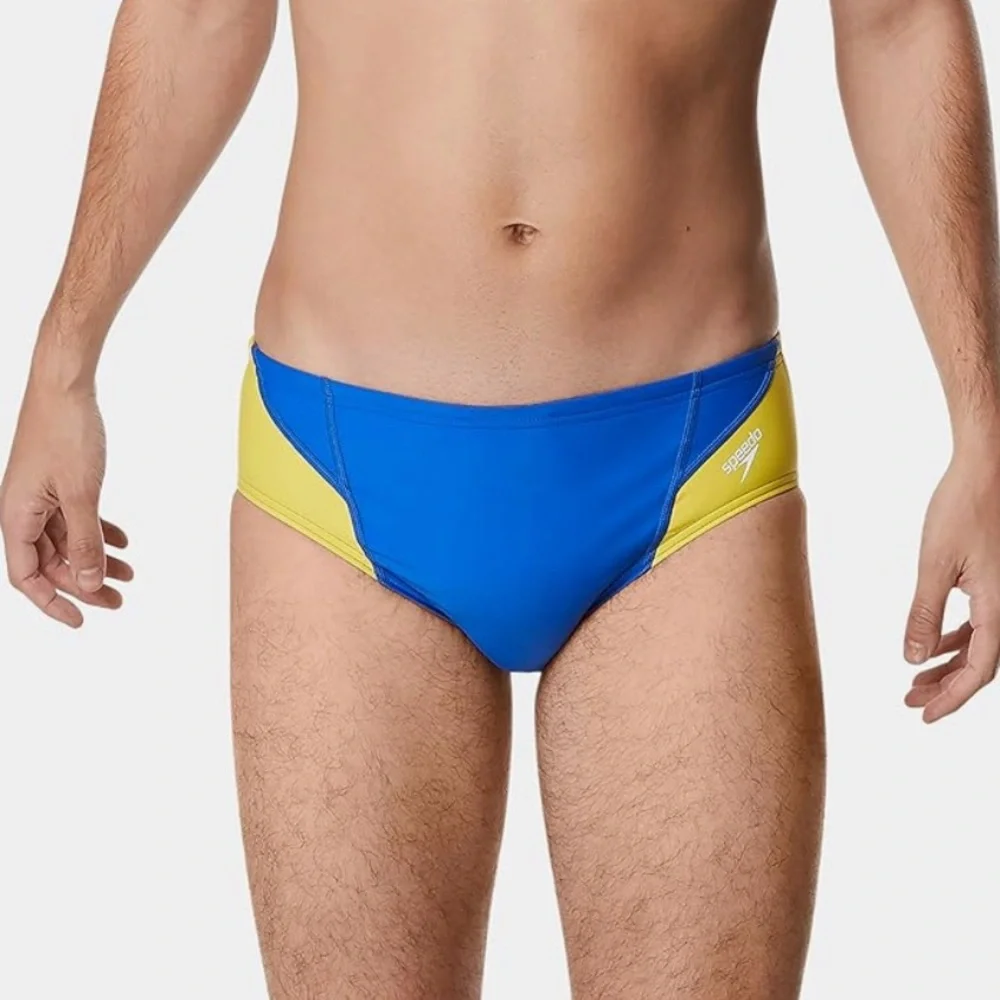 Speedo Swimsuit Brief PowerFlex Eco Revolve Splice Blue/Yellow Size 26 (XS)